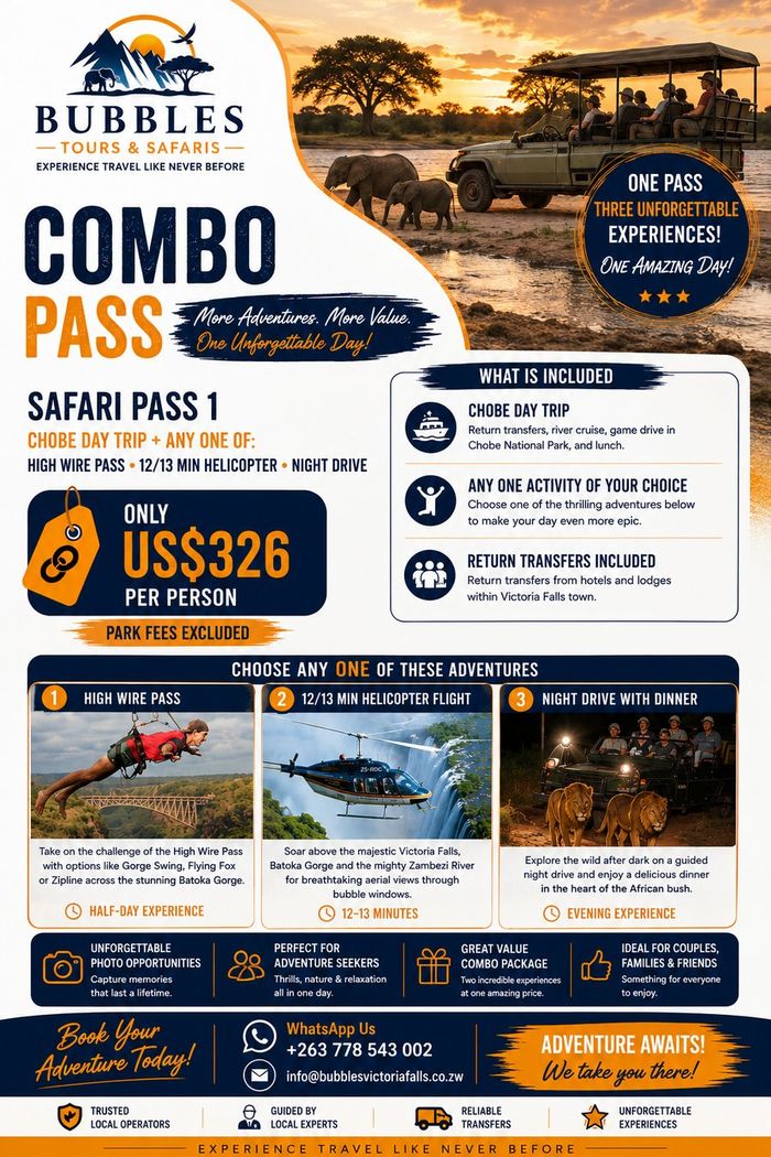 Safari Pass 1 combo — US$326 per person